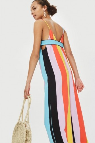TOPSHOP Rainbow Slouch Jumpsuit ~ multicoloured stripes - flipped