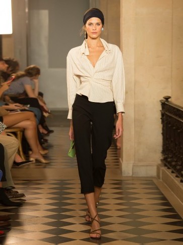JACQUEMUS Revers black tailored cropped trousers ~ chic crop leg pants - flipped