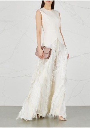 ROKSANDA Chandra ivory fringed fil coupé gown ~ beautiful statement gowns - flipped