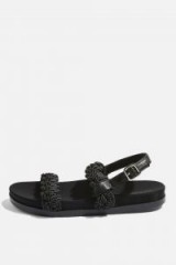 Topshop Rope Footbed Shoes | black slingback flats