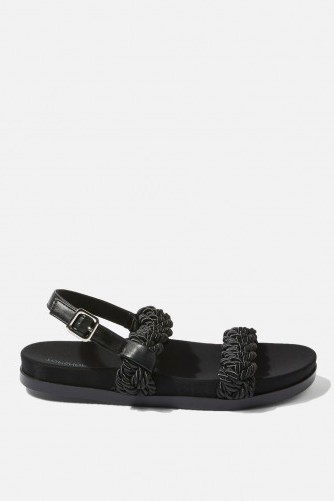 Topshop Rope Footbed Shoes | black slingback flats - flipped