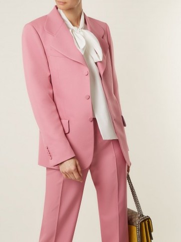 GUCCI Pink Single-breasted curved notch-lapel blazer ~ tailored jackets - flipped
