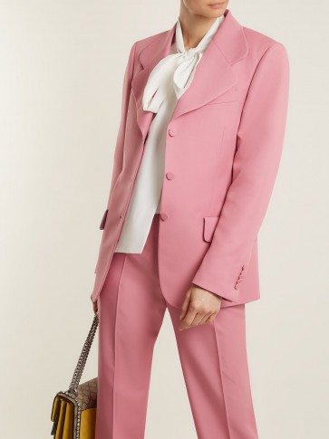 GUCCI Pink Single-breasted curved notch-lapel blazer ~ tailored jackets