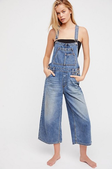 We The Free Slouchy Cropped Overall Moonseed | blue denim dungarees