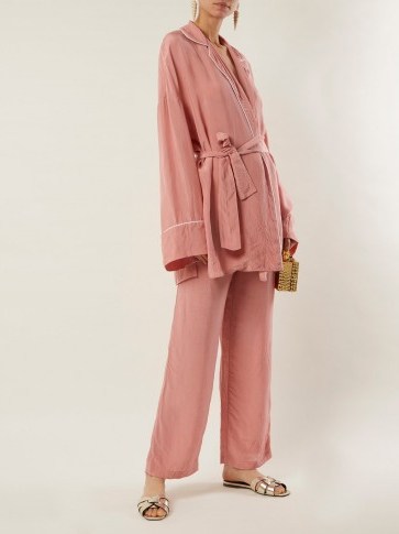 ON THE ISLAND South Keeling long-sleeve robe ~ pink poolside cover ups ~ vacation wardrobe - flipped