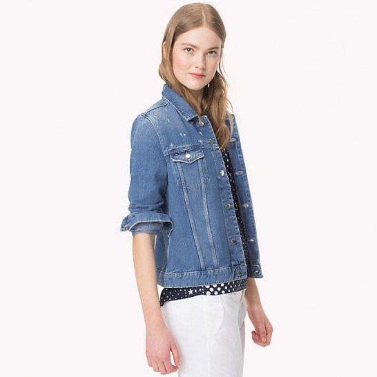 TOMMY HILFIGER STAR EMBROIDERY DENIM JACKET | embroidered jackets - flipped
