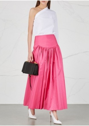 STELLA MCCARTNEY Cynthia pink taffeta maxi skirt | pink front gathered skirts - flipped