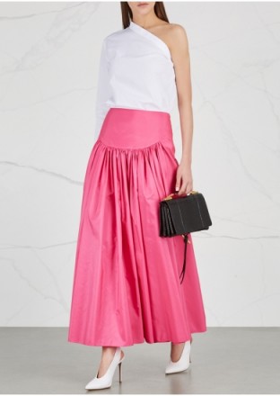 STELLA MCCARTNEY Cynthia pink taffeta maxi skirt | pink front gathered skirts
