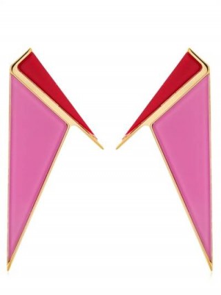 SYLVIO GIARDINA UFO EARRINGS ~ pink and red geometric resin jewellery