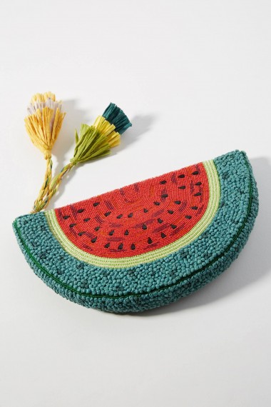 Anton Heunis Tasselled Watermelon Clutch | tasseled beaded handbags