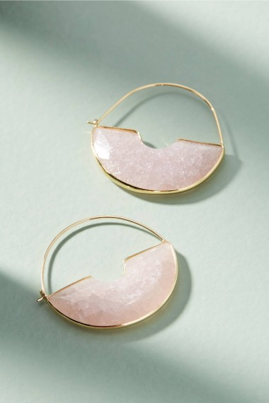 ANTHROPOLOGIE Temperance Hoop Earrings in rose | pale pink hoops