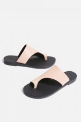 Topshop Toepost Flat Sandals | pink leather flats