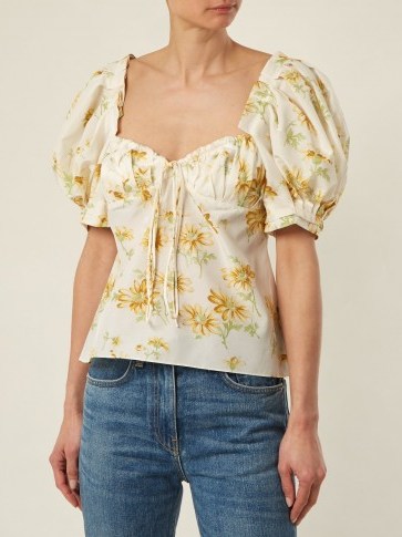 BROCK COLLECTION Trixie floral-print cotton and silk-blend top / feminine summer tops - flipped