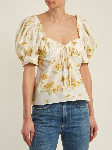 BROCK COLLECTION Trixie floral-print cotton and silk-blend top / feminine summer tops