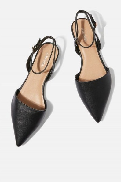 Topshop Two Part Pointed Shoes | black pointy flats - flipped