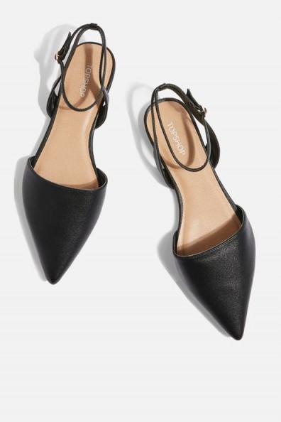 Topshop Two Part Pointed Shoes | black pointy flats