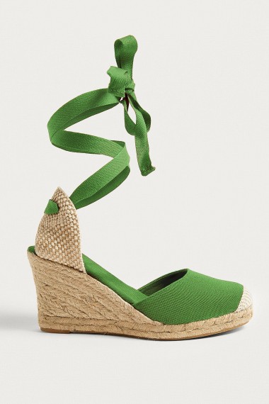 UO Erin Espadrille Wedge Sandals | green wedges | ankle wrap espadrilles