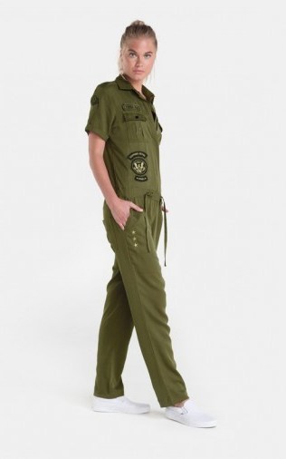 ONEPIECE UTILITY PATCH JUMPSUIT ARMY | green unisex jumpsuits | utilitarian clothing - flipped