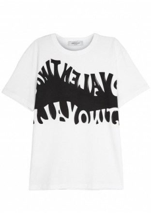 VALENTINO Logo-print cotton T-shirt / monochrome designer t-shirts - flipped
