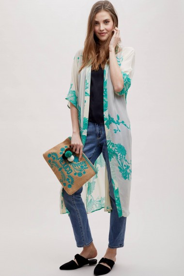 Stella Nova Vera Floral Print Kimono | sheer tie waist kimonos | long lightweight jackets