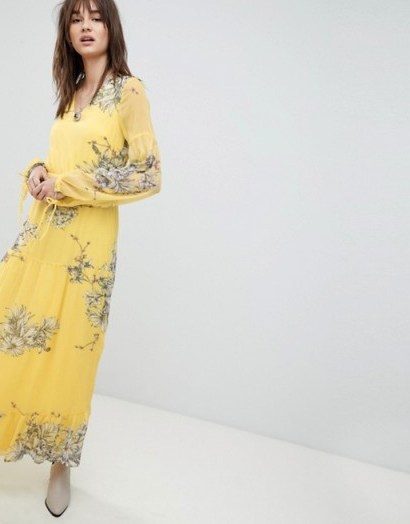 Vero Moda Floral Maxi Dress ~ long yellow dresses - flipped