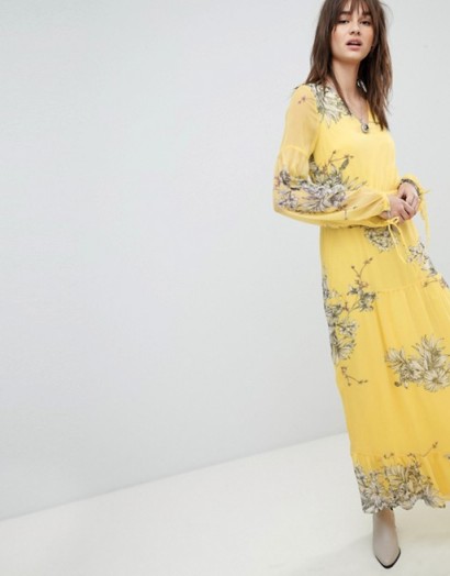 Vero Moda Floral Maxi Dress ~ long yellow dresses