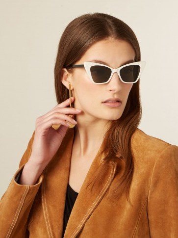 SAINT LAURENT Victoire sharp cat-eye sunglasses ~ chic vintage style eyewear - flipped