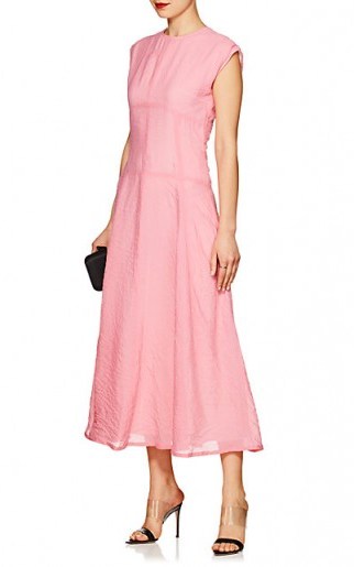 VICTORIA BECKHAM Pink Sheer A-Line Midi-Dress - flipped