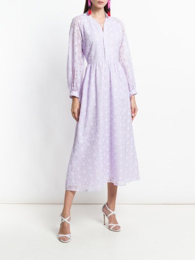 VILSHENKO broderie anglaise shirt dress – lilac summer dresses - flipped