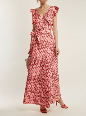 LA DOUBLEJ EDITIONS Wedding Guest Domino-print cotton dress ~ feminine summer event dresses
