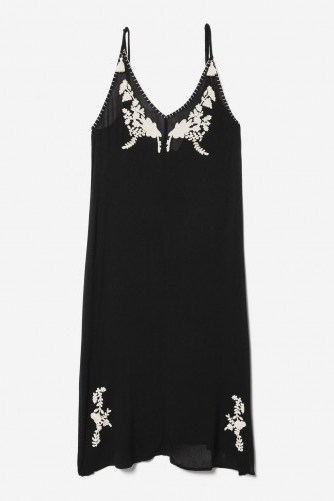 Topshop Western Embroidered Dress | side slit slip dresses - flipped