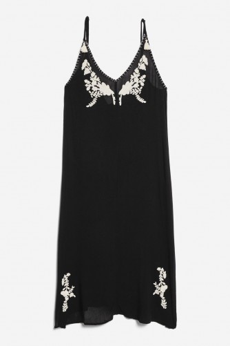 Topshop Western Embroidered Dress | side slit slip dresses