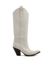 MAISON MARGIELA Western white suede knee-high boots ~ cowgirl cool