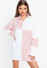 Missguided white rugby colourblock shirt dress – sporty dresses