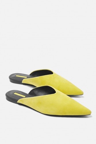 TOPSHOP Yellow Kilo Pointed Mules ~ pointy flats - flipped