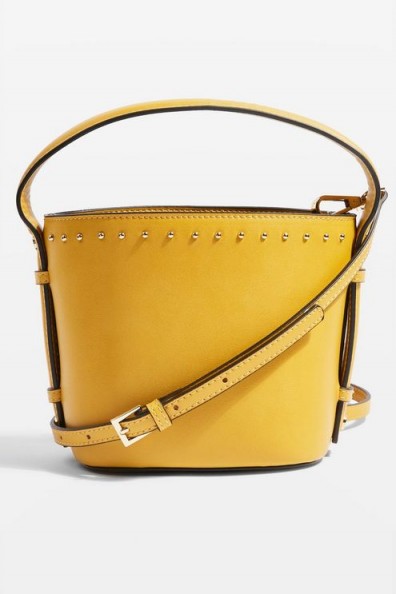 Topshop Yellow Small Bucket Bag | spring colours