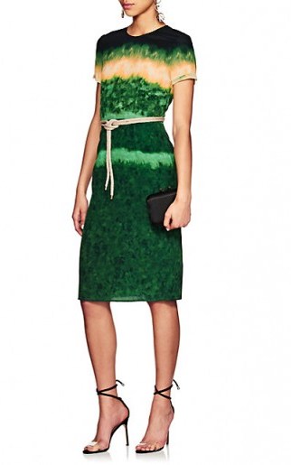 ALTUZARRA Green Tie-Dyed Silk Midi-Dress - flipped