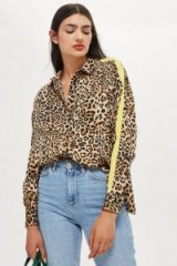 TOPSHOP Animal Print Side Striped Shirt – casual glamour