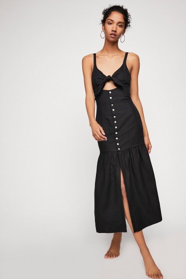 Shona Joy Aria Drop Waist Corset Midi Dress | strappy black sundresses - flipped