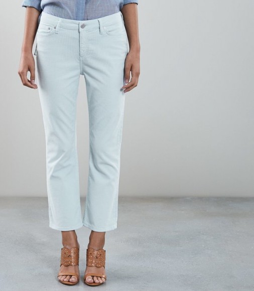 REISS ASHLEY KICK-FLARE CROPPED TROUSERS ICE BLUE ~ cropped summer pants