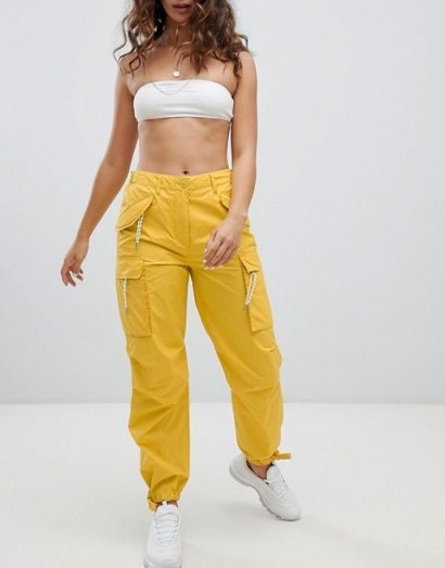 ASOS DESIGN Cargo Trousers In Yellow - flipped