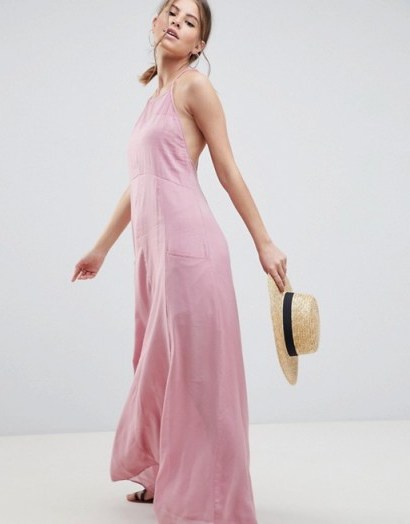 ASOS DESIGN Washed Maxi Dress in pink - flipped