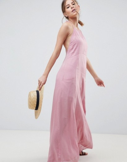 ASOS DESIGN Washed Maxi Dress in pink
