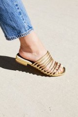 Vagabond Shoemakers Becky Slide Sandal | gold strappy flat sandals