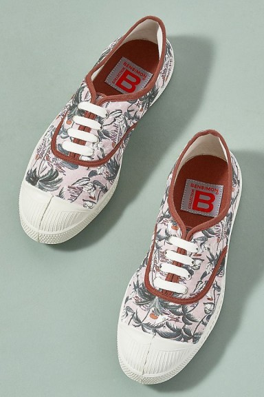 Bensimon Lena Floral-Print Trainers | pink sneakers