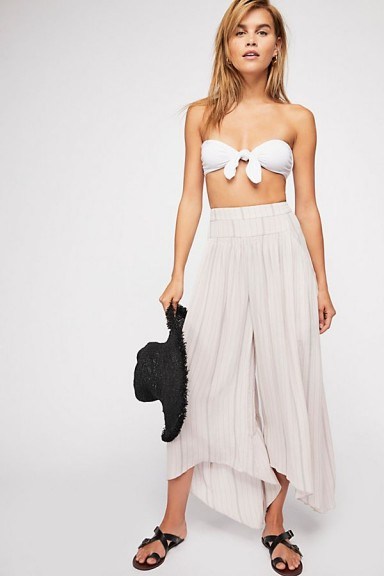 Free People Between the Stars Wide Leg Trousers stone combo | floaty pants - flipped