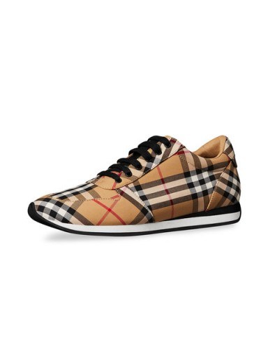BURBERRY Vintage Check Cotton Sneakers ~ sporty designer shoes - flipped