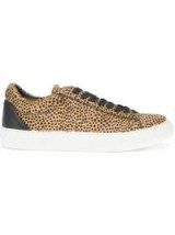 BUSCEMI animal print sneakers – brown and black leather trainers