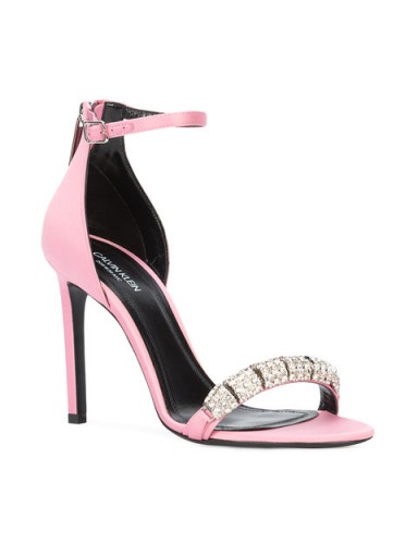 CALVIN KLEIN 205W39NYC Camelle sandals ~ pink crystal barely there heels