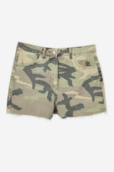Topshop Camouflage Mom Shorts | camo denim - flipped